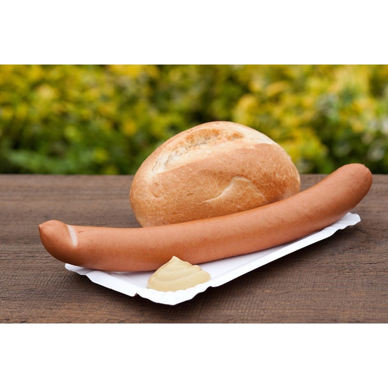 Meraner Würstel mit Brot und Senf