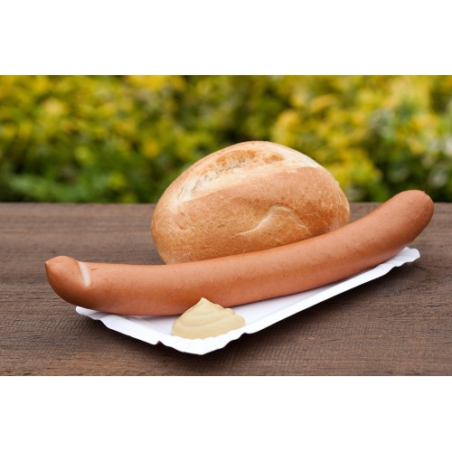 Meraner Würstel mit Brot und Senf