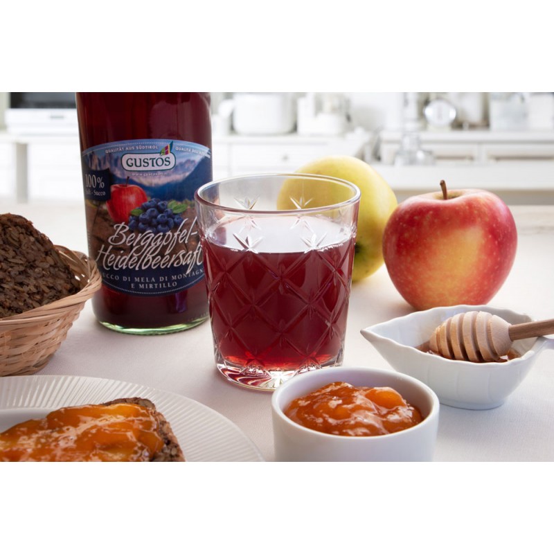100 % natürlicher Apfel-Heidelbeersaft