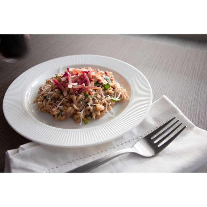 Risotto mit Bier und Speck